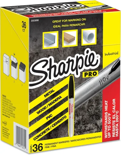 Vista 4 de Marcadores permanentes industriales marca Sharpie, Negro
