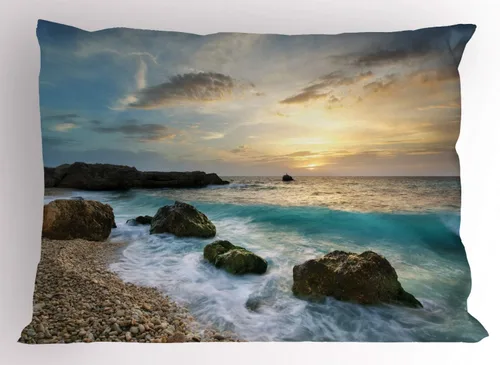 Vista 13 de Ambesonne Funda de almohada con frase en escala de grises, composición de flechas y puntos, inscripción inspiradora Be Brave, funda de almohada Gris