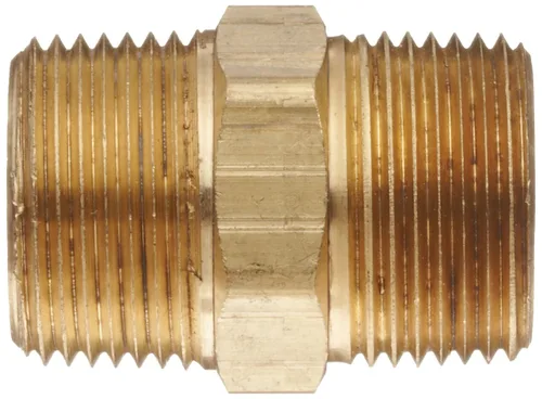 Vista 2 de Anderson Metals adaptador para tuberías de bronce, boquilla hexagonal, NPT macho, 1" x 1", 1