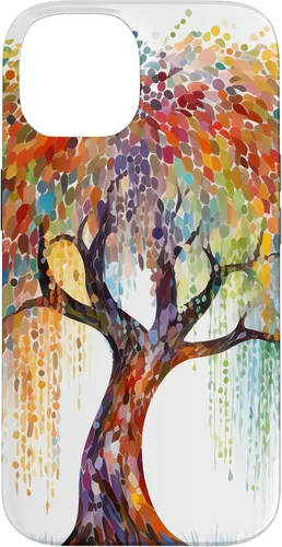 Vista 4 de Weeping Willow Tree Colorful Mosaic Case for iPhone 17