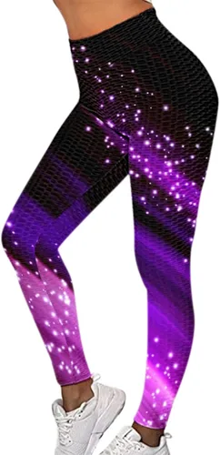 Vista 3 de Leggings con bolsillos para mujer, leggings sin costuras de teñido anudado para mujer, pantalones de yoga de cintura alta, levantamiento de glúteos