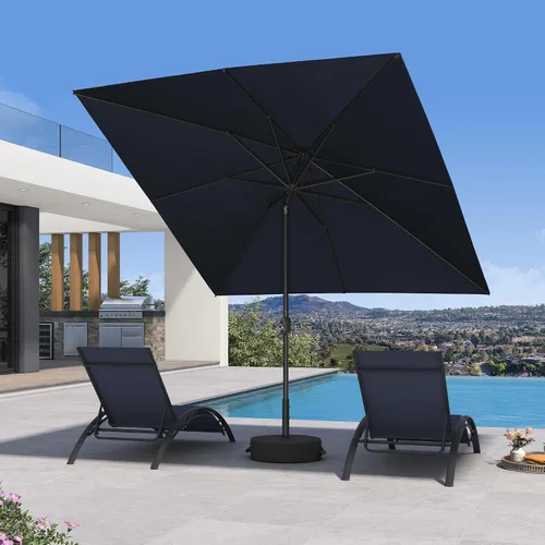 Vista 62 de PURPLE LEAF Sombrilla LED para patio y piscina, 5 x 8 pies, con base para Beige