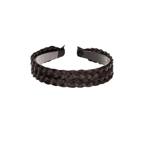 Vista 7 de Diadema trenzada de pelo sintético, aro de pelo clásico, grueso, ancho, trenzado, peluca de trenzas esponjosas, accesorio de belleza para mujeres