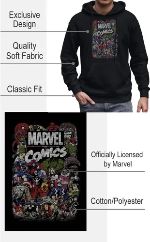 Vista 2 de Marvel Sudadera con capucha para hombre con logotipo de Comics