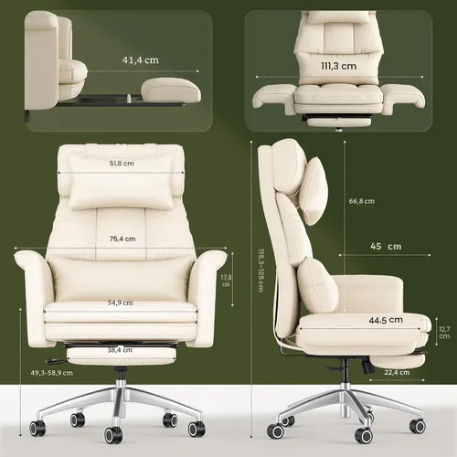 Vista 2 de FLEXISPOT Silla de oficina grande y alta de gran tamaño, reposabrazos abatibles de 180° para mascotas y leggings cruzados, silla de escritorio