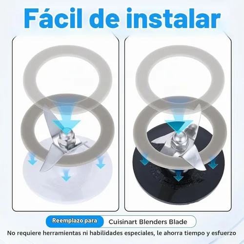 Vista 6 de 3 piezas de junta tórica de sello de goma de repuesto para licuadoras Cuisinart