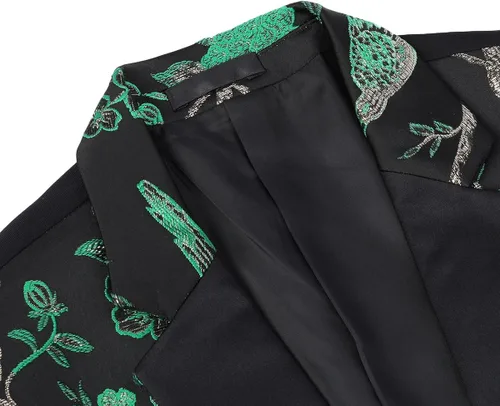 Vista 4 de Cloudstyle Traje de 2 piezas floral para hombre chaqueta y pantalones de esmoquin con un botón