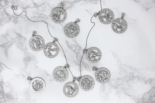 Vista 8 de CaliRoseJewelry Collar con colgante del zodiaco de plata de ley