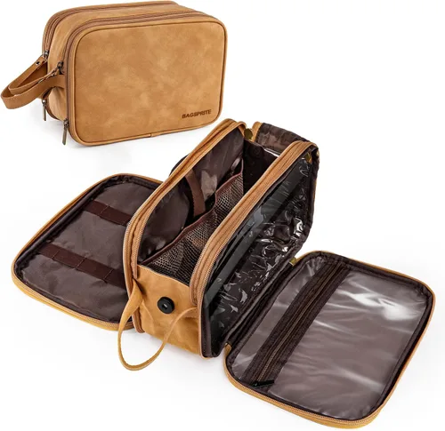 Vista 9 de BAGSPRITE Neceser para Hombres y Mujeres, Bolsa de Viaje con Gancho para Colgar, Bolsa de Cosméticos Resistente al Agua, Organizador de Kit de Negro