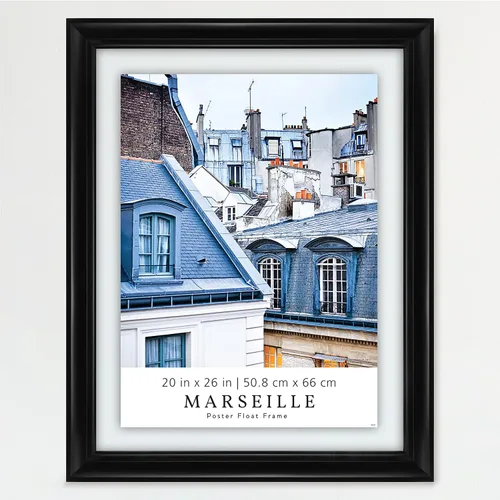 Vista 8 de MCS Marseille - Marco para póster de 16 x 24 pulgadas, color negro, vertical y horizontal, para colgar en la pared, marco grande para fotos, obras