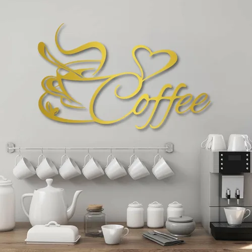 Vista 2 de Oxzcimty Arte de pared de taza de café de metal, decoración de pared de café, arte de pared de metal para cafeterías, cocina, comedor, bar, sala