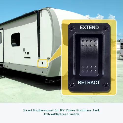 Vista 4 de 387874 Interruptor estabilizador de potencia con reemplazo de arnés para componentes de remolque Lippert 12V Extender Retract para gatos