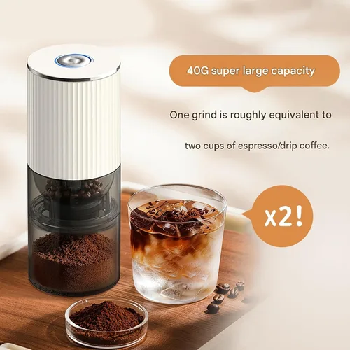 Vista 2 de Portable Electric Burr Coffee Grinder, 40g Capacity
