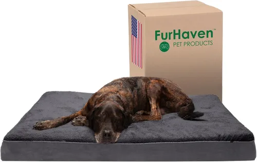 Vista 13 de Furhaven Cama de gel refrescante para perros medianos/grandes de hasta 55 libras con funda extraíble y lavable, colchón de gamuza y piel sintética