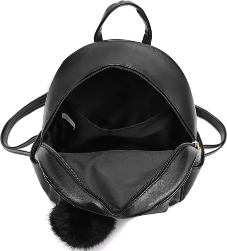 Vista 4 de Mini Backpack Purse for Girls Teens Women Purses PU Leather Pom Backpack Shoulder Bag with Charm Tassel