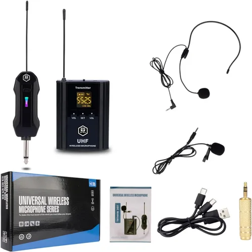 Vista 9 de W IN-MIX Sistema de micrófono inalámbrico UHF – 1 paquete con auriculares y micrófonos Lavalier, rango de 100 pies, 30 canales seleccionables
