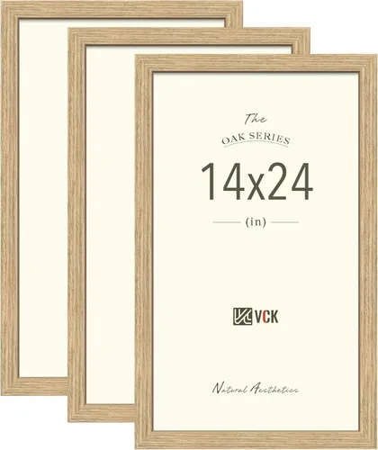 Vista 10 de VCK Juego de 3 portarretratos de 8 x 10 pulgadas, roble negro, textura natural, exclusivo marco de madera, exhibición de mesa o colgar en la pared