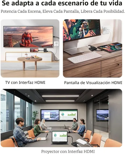 Vista 7 de Adaptador Lightning a HDMI para iPhone, [certificado Apple MFi] Dongle digital AV, cable de pantalla de sincronización 1080P con puerto de carga