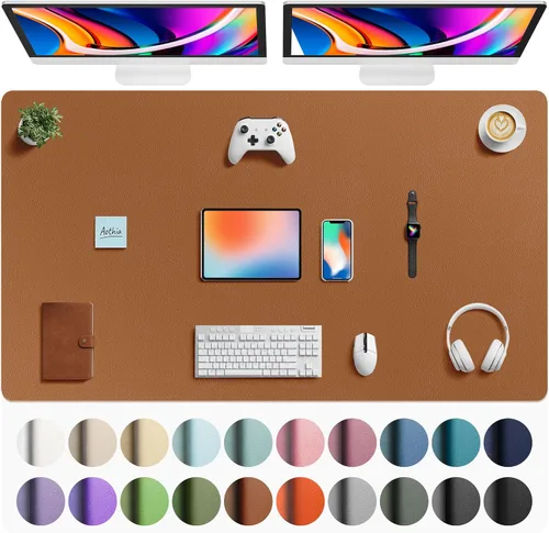 Vista 157 de Aothia - Protector de escritorio de cuero sintético grande, base antideslizante para mouse y superficie para escribir, impermeable, fácil de Agua