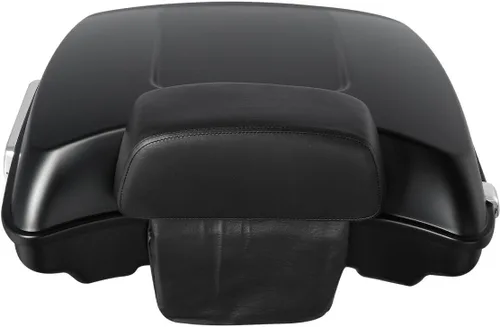 Vista 2 de TCT-MOTORPARTS Tronco Razor Tour Pack de 5.5 pulgadas+estante de montaje de 2 UPS+respaldo apto para Harley Road King FLHR, Street Glide FLHX