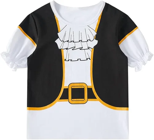 Vista 2 de LENSOUS Conjunto de pantalones de pirata para bebés y niñas con sombrero