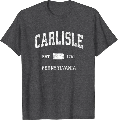 Vista 22 de Carlisle Pennsylvania PA - Camiseta deportiva vintage con diseño deportivo, Negro, S