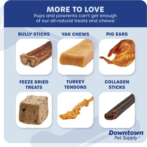 Vista 7 de Downtown Pet Supply Palitos masticables de 6 pulgadas hechos en Estados Unidos para perros, 0.5 libras, masticables para perros sin ocultar de larga