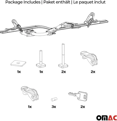 Vista 3 de OMAC Soporte para bicicleta de montaje en techo para coche, portador de bicicleta, universal, con cerradura negra