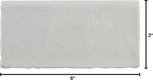 Vista 3 de Merola Tile Antic Craquelle Bullnose Gris Oscuro 3" x 6" - Moldura de pared de cerámica