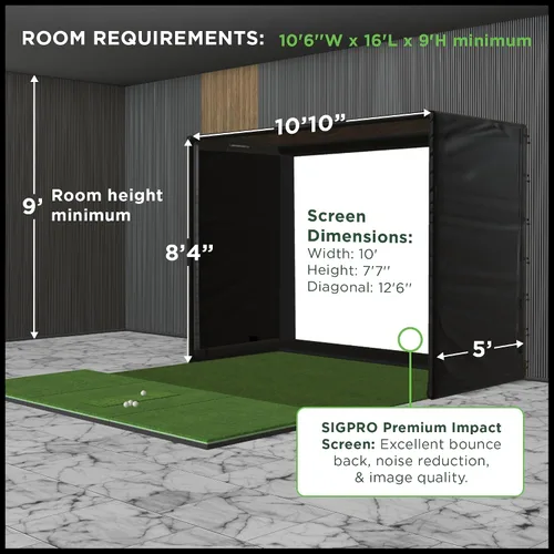 Vista 5 de The Indoor Golf Shop DIY Golf Simulator Enclosure - Easy-Setup Golf Simulators for Home - Includes SIGPRO Premium Impact Golf Screen, Enclosure