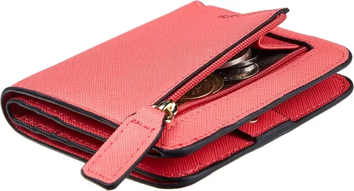 Vista 25 de Toughergun Cartera pequeña de cuero delgada para mujer con protección RFID, mini monedero bifold compacto con ventana de identificación transparente