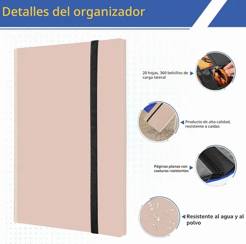 Vista 4 de Carpeta de tarjetas coleccionables de 9 bolsillos, libro de tarjetas premium para 360 tarjetas, álbum de tarjetas resistente para tarjetas