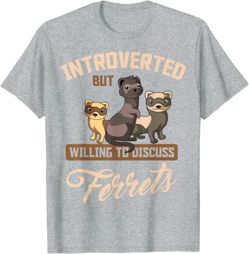 Vista 37 de Camiseta para amantes de los animales de los hurones, Negro, S