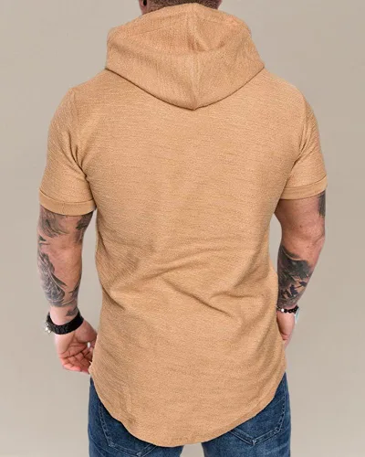 Vista 5 de Lexiart Sudadera deportiva con capucha para hombre, color liso, forro polar