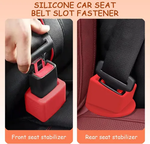 Vista 2 de 4 soportes de silicona para cinturón de seguridad – Refuerzo antideslizante para cinturón de seguridad de automóvil para niños y adultos – Mantiene