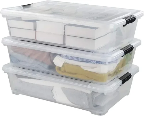 Vista 8 de Caja de almacenamiento de plástico para debajo de la cama de 20 L