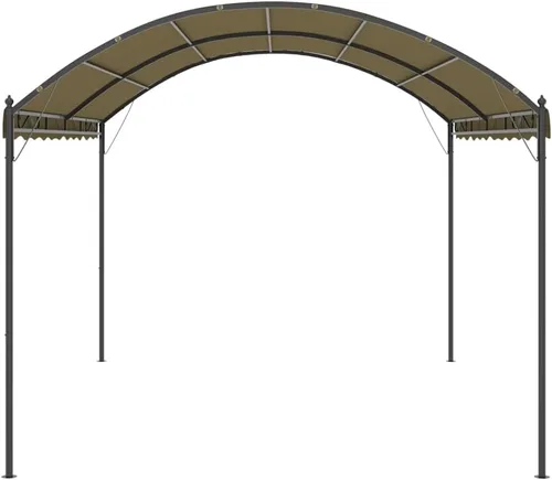 Vista 2 de Gazebo de 10 x 12, cenador para exteriores, kiosco de 13.1 x 9.8 x 8.5 pies, color gris pardo, 0.6 oz/ft² adecuado para exteriores, jardín, camping