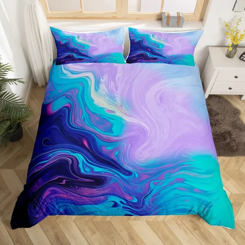 Vista 9 de Feelyou - Funda de edredón con estampado de auriculares, juego de ropa de cama con temática musical, patrón geométrico musical, funda de edredón