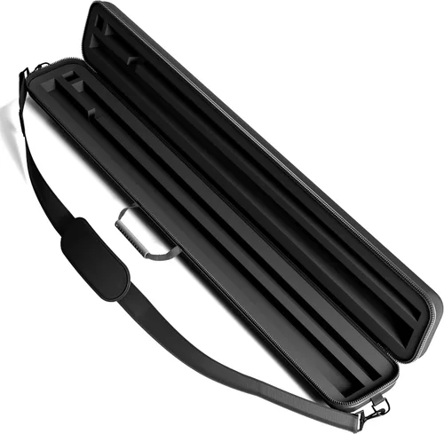 Vista 4 de Casemaster Parallax Pro 2x2 Pool Cue Case, Foam-Padded Billiard Stick Case Negro