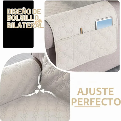 Vista 5 de PrinceDeco Funda para Silla y Sofá Impermeable Funda de Sillón Sofá Antideslizante Funda de Sofá Protector de Muebles con Correas Elásticas