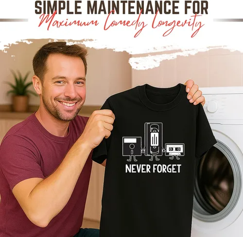 Vista 6 de Never Forget Mens Cassette Tape VHS Music Old School Retro Funny T Shirt