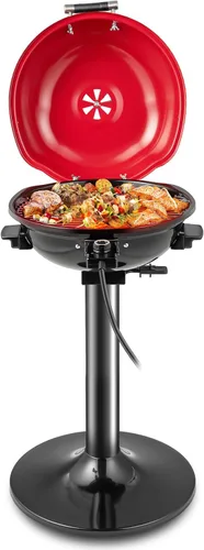Vista 10 de HAPPYGRILL Parrilla eléctrica al aire libre, barbacoa de 1600 W, 15 porciones para uso en interiores y exteriores, soporte portátil para cocinar