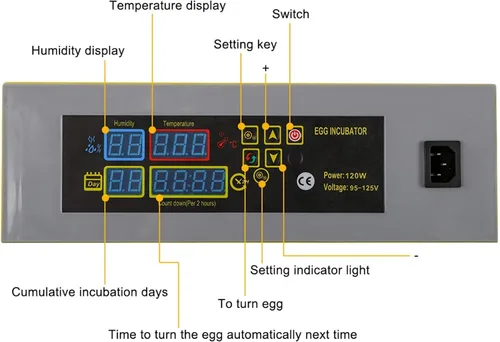 Vista 6 de CHENSHENG Incubadora de huevos de granja totalmente automática con control de temperatura, incubadoras digitales de 96 huevos para incubar, pollo
