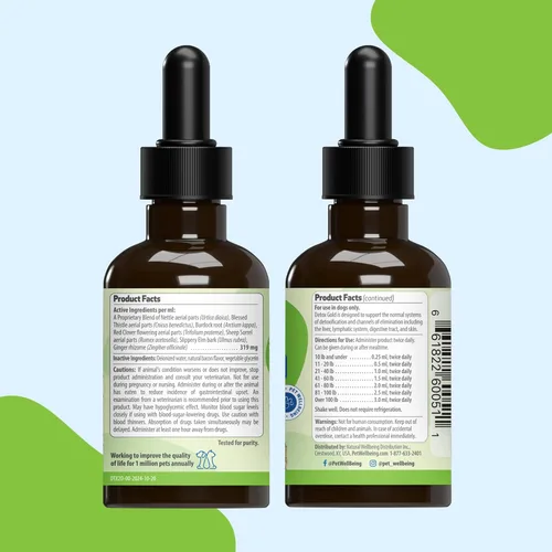 Vista 7 de Pet Wellbeing Detox Gold para perros - Suave apoyo de desintoxicación y eliminación, cuidado del sistema inmunológico, ortiga, cardo bendito, raíz