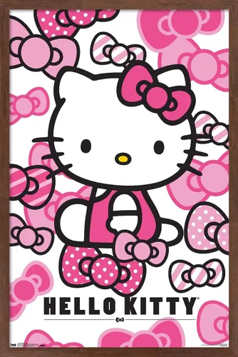 Vista 7 de Trends International Hello Kitty - Póster de pared con lazos, 14.725 x 22.375 pulgadas, versión enmarcada de madera de granero