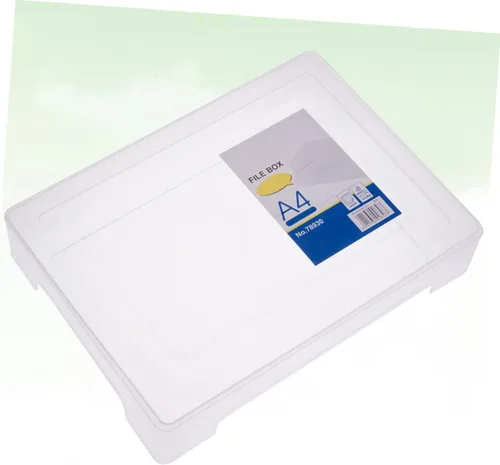 Vista 3 de MAGICLULU Caja portátil para álbum de recortes, archivo de arte portátil, fundas delgadas, organizador de archivos transparente, anillos