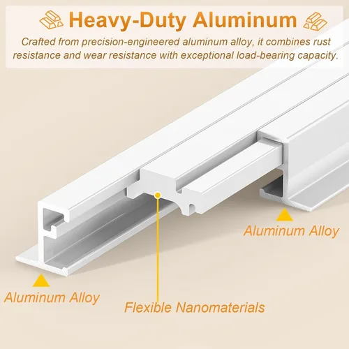 Vista 5 de Concealed Curved Curtain Track with Silent Roller, 4 6 8 10 12 ft Smooth Ceiling Curtain Rail, Single Ceiling Rail Kit for Curtains Bay