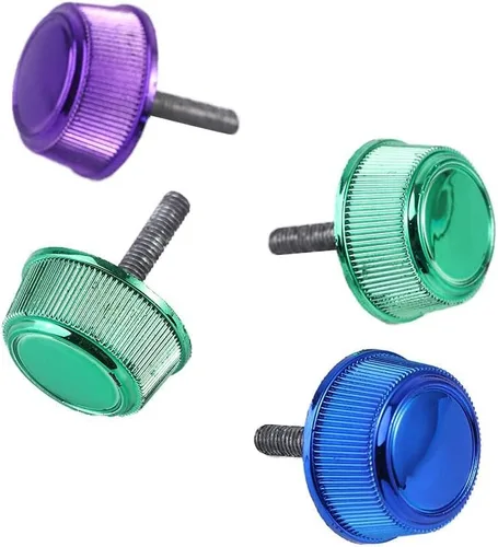 Vista 5 de Pokinge 6 pares de tapones de rosca de repuesto para carrete de pesca, tuercas de tornillo, mango de potencia colorido, accesorios de aparejos