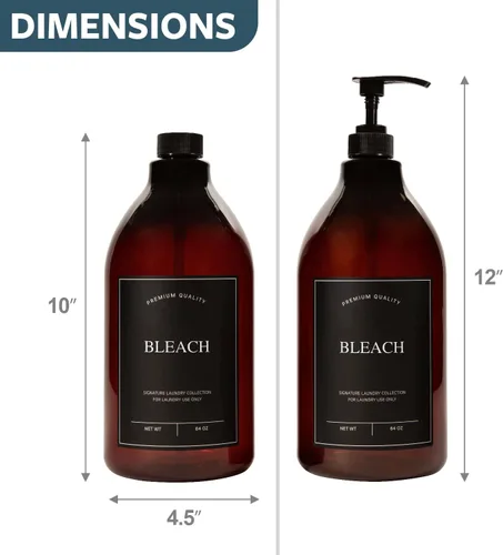 Vista 3 de Calindiana Modern Farmhouse Dispensador de Detergente Líquido para Ropa con Lejía para Decoración y Organización del Cuarto de Lavado, Envases
