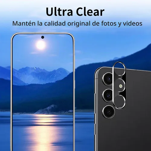Vista 3 de Paquete de 3 protectores de lente de cámara Dengduoduo para Samsung Galaxy A15 5G, protector de cámara de vidrio templado, cubierta trasera